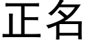 正名 (黑體矢量字庫)