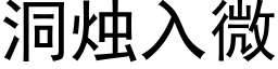 洞燭入微 (黑體矢量字庫)