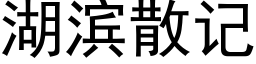 湖濱散記 (黑體矢量字庫)