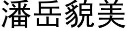 潘岳貌美 (黑体矢量字库)