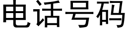 电话号码 (黑体矢量字库)