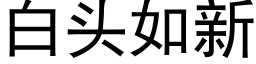 白头如新 (黑体矢量字库)