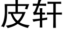 皮轩 (黑体矢量字库)