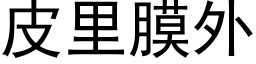 皮里膜外 (黑体矢量字库)