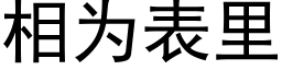 相为表里 (黑体矢量字库)