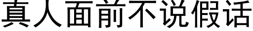 真人面前不说假话 (黑体矢量字库)