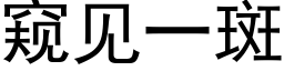 窺見一斑 (黑體矢量字庫)