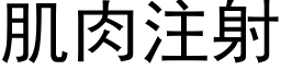 肌肉注射 (黑体矢量字库)