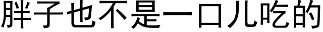 胖子也不是一口儿吃的 (黑体矢量字库)