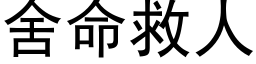 舍命救人 (黑体矢量字库)