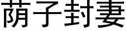 荫子封妻 (黑体矢量字库)