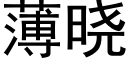 薄晓 (黑体矢量字库)