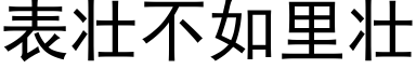 表壯不如裡壯 (黑體矢量字庫)