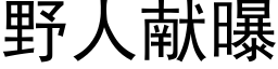 野人獻曝 (黑體矢量字庫)