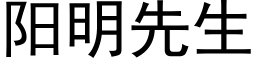 阳明先生 (黑体矢量字库)