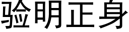 驗明正身 (黑體矢量字庫)