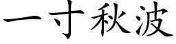 一寸秋波 (楷體矢量字庫)