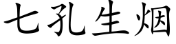 七孔生烟 (楷体矢量字库)