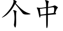 個中 (楷體矢量字庫)