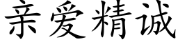 亲爱精诚 (楷体矢量字库)