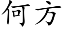 何方 (楷體矢量字庫)