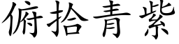 俯拾青紫 (楷體矢量字庫)