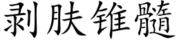 剝膚錐髓 (楷體矢量字庫)