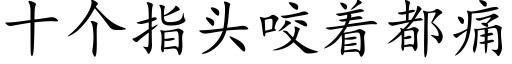 十個指頭咬着都痛 (楷體矢量字庫)