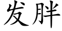 發胖 (楷體矢量字庫)