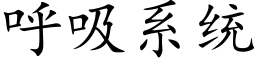 呼吸系统 (楷体矢量字库)