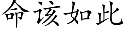 命该如此 (楷体矢量字库)