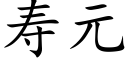 寿元 (楷体矢量字库)