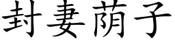 封妻蔭子 (楷體矢量字庫)