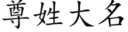 尊姓大名 (楷体矢量字库)