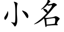 小名 (楷體矢量字庫)