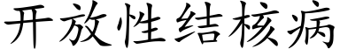 开放性结核病 (楷体矢量字库)