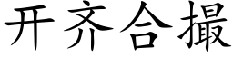 开齐合撮 (楷体矢量字库)