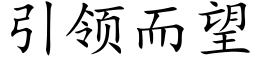 引领而望 (楷体矢量字库)