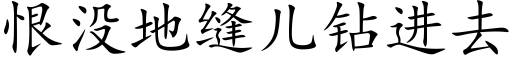 恨没地缝儿钻进去 (楷体矢量字库)