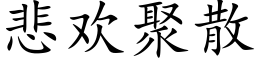 悲欢聚散 (楷体矢量字库)