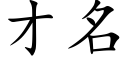 才名 (楷体矢量字库)