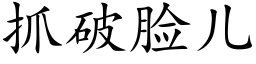 抓破脸儿 (楷体矢量字库)