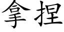 拿捏 (楷體矢量字庫)