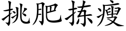 挑肥拣瘦 (楷体矢量字库)