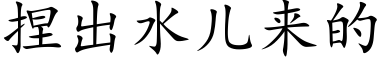 捏出水儿来的 (楷体矢量字库)