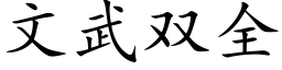 文武雙全 (楷體矢量字庫)