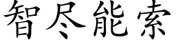 智盡能索 (楷體矢量字庫)