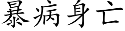 暴病身亡 (楷体矢量字库)