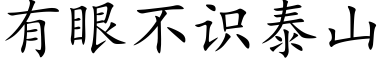 有眼不识泰山 (楷体矢量字库)