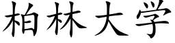 柏林大学 (楷体矢量字库)